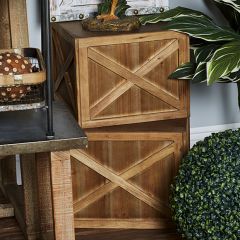 Rustic Wood Box Planter Set of 3