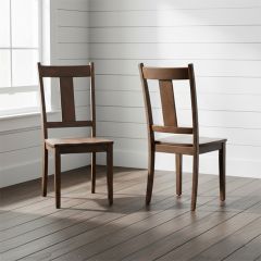Rustic Wood Dining Chair Set of 2