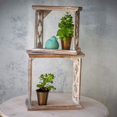 Rustic Wood Farmhouse Accent Shelf Set of 2