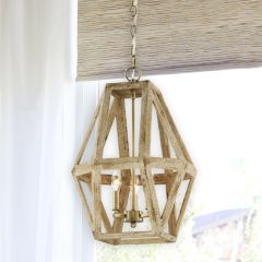 Rustic Wood Geometric Pendant
