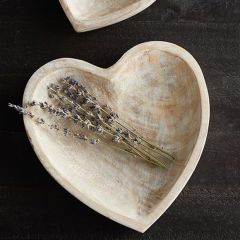 Rustic Wood Heart Bowl 8 Inch