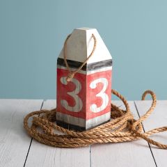 Rustic Wood Number Three Buoy