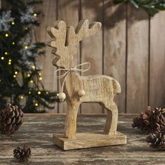 Rustic Wood Reindeer Figurine