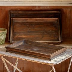 Rustic Wooden Tray Set of 3