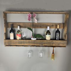 Rustic Wooden Wine Wall Rack