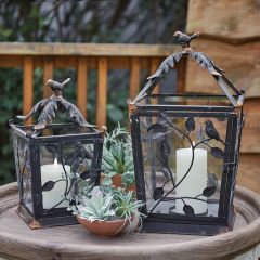 Rustic Woodland Candle Lanterns Set of 2