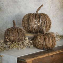 Rustic Woodland Lighted Pumpkin