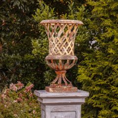 Rustic Woven Metal Urn