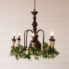 Rusty Black 6 Arm Candlestick Chandelier