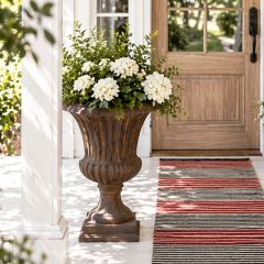 Rusty Cast Iron Garden Urn