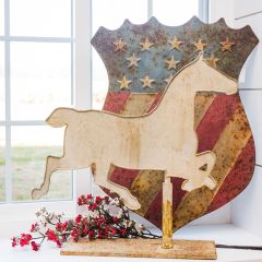 Rusty Metal Horse On Base