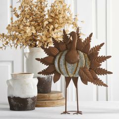 Rusty Tail Tin Turkey Figure
