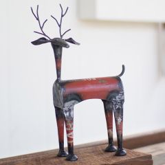 Salvaged Metal Deer Figure