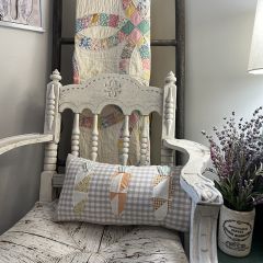 Salvaged Quilt Carrot Trio Lumbar Pillow