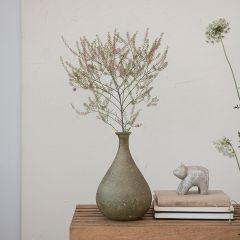 Sand Blast Finish Glass Vase