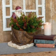 Santa And His Bag Mache Container