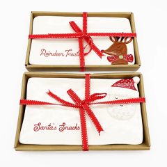 Santa and Reindeer Snack Platter Set of 2
