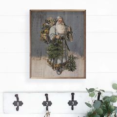 Santa Blues Framed Wood Wall Art