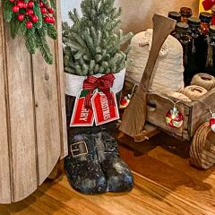 Santa Boot Metal Container