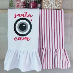 Santa Cam Ruffled Kitchen Towel Set of 2