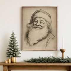 Santa Claus Linocut Wall Art