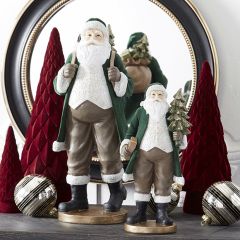 Santa Figure with Glittered Tree