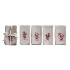 Santa Print Cotton Dinner Napkin Set of 4