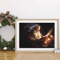 Santa Reading Horizontal Wall Art