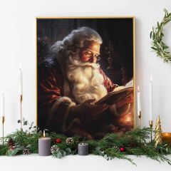 Santa Reading Vertical Wall Art