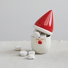 Santa Shape Stoneware Canister
