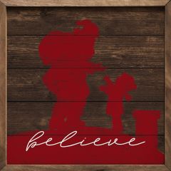 Santa Silhouette Believe Wall Art