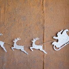 Santa Sleigh And Reindeer Garland