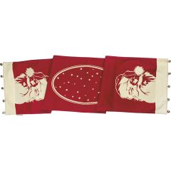 Santa Table Runner With Bell Trim