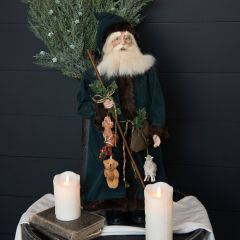 Santa With Holiday Ornaments Green