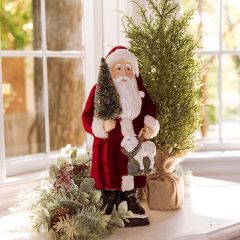 Santa With Sheep Tabletop Figure