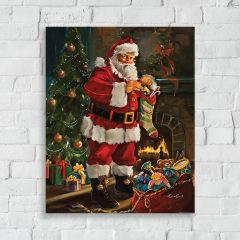 Santa With Stocking Wall Art