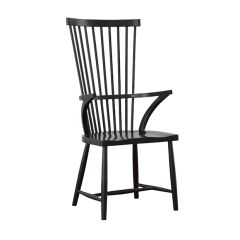 Satin Black Modern Windsor Armchair