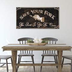 Save Your Fork Canvas Wall Sign