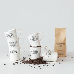 Say It With Coffee Stoneware Mug Set of 6