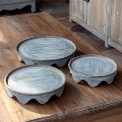 Scallop Base Farm Style Display Riser Set of 3
