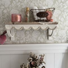 Scallop Edge Wood Wall Shelf Set of 2