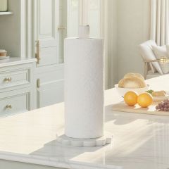 Scalloped Base Marble Paper Towel Holder
