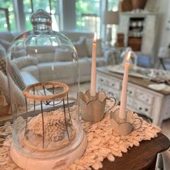 Scalloped Cup Taper Candle Holder 3 Inch