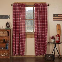 Scalloped Edge Americana Plaid 2 Panel Set