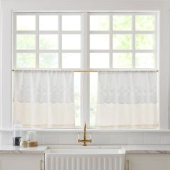 Scalloped Edge Eyelet Tier Panel Set of 2