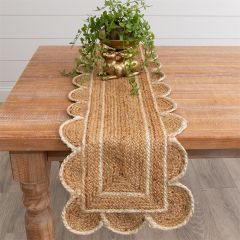 Scalloped Edge Jute Table Runner