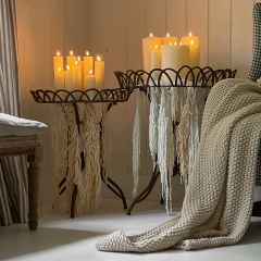 Scalloped Edge Metal Table Set of 2