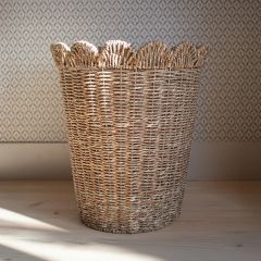Scalloped Edge Woven Basket Natural