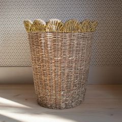 Scalloped Edge Woven Basket Yellow