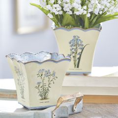 Scalloped Metal Cachepot Set of 2